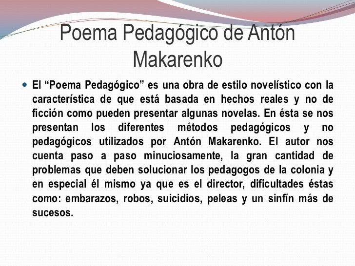 el poema pedagogico de anton makarenko